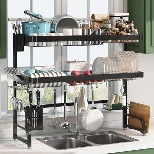 Over The Sink Dish Drying Rack, BOOSINY 3 Tier Ful...