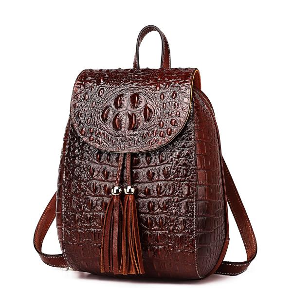 COOLCY Women Small Genuine Leather Backpack Purse ...