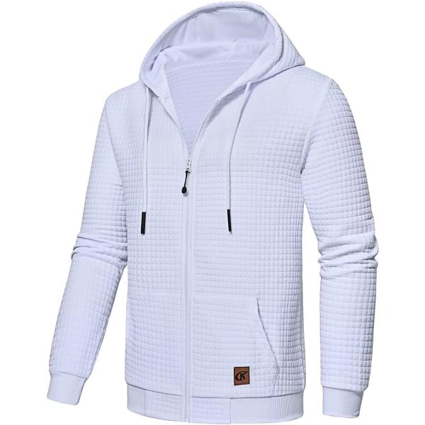 Men&apos;s Jacquard PlaidCloth Lightweight Zipper Hoodi...