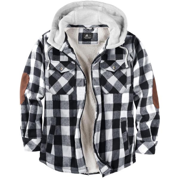 SCODI Men&apos;s Flannel Shirt Jacket Fleece Lined Plai...