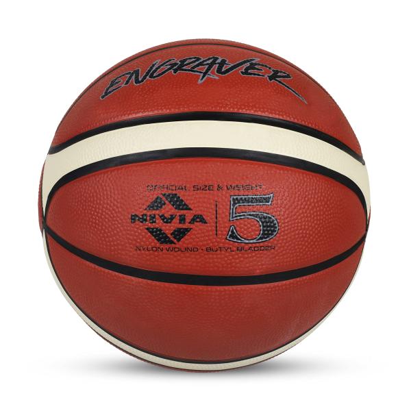 Nivia 202 ゴム彫刻 バスケットボール レッド サイズ5 Nivia Engraver Ba...