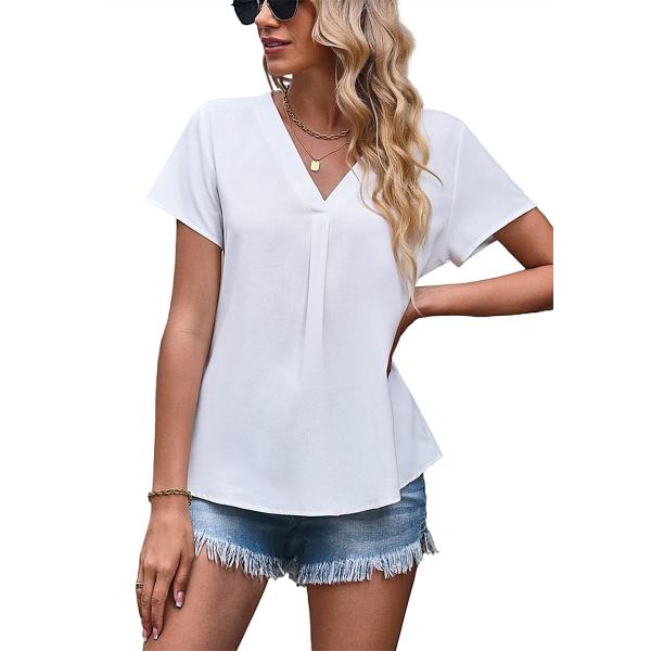 lime flare Women Dressy V Neck Business Casual Ple...