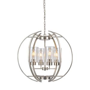 Globe Chandelier Brushed Nickel Dining Room Lighting Fixtures Ce 並行輸入品｜lucky39