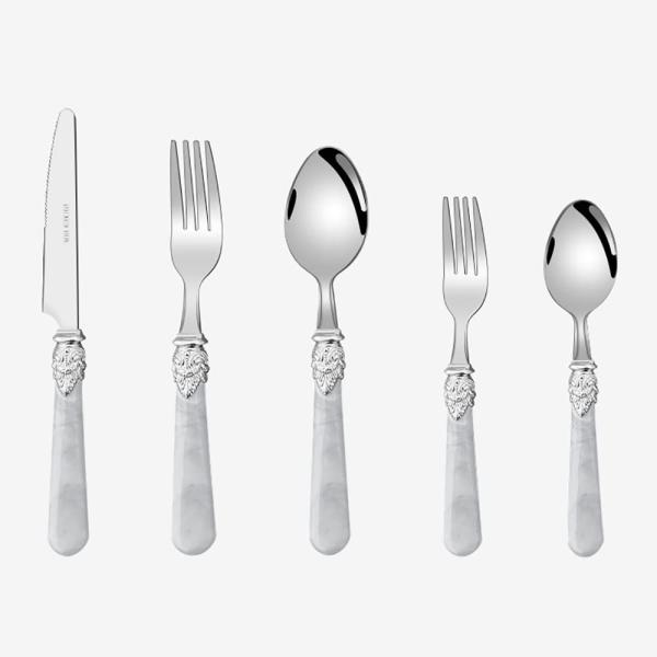 White Silverware Set for 6 Durable Stainless Steel...