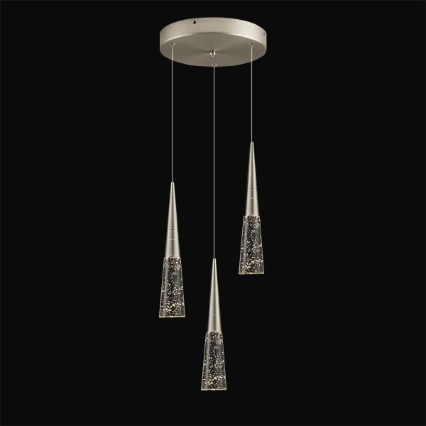 JoollySun Modern Crystal Pendant Light: Brushed Ni...