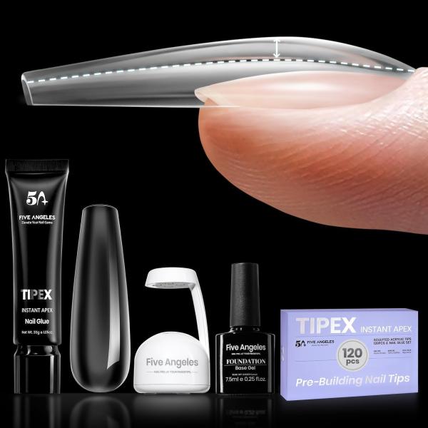 Five Angeles Tipex Gel Nail Tips Kit,Pre etched Ac...