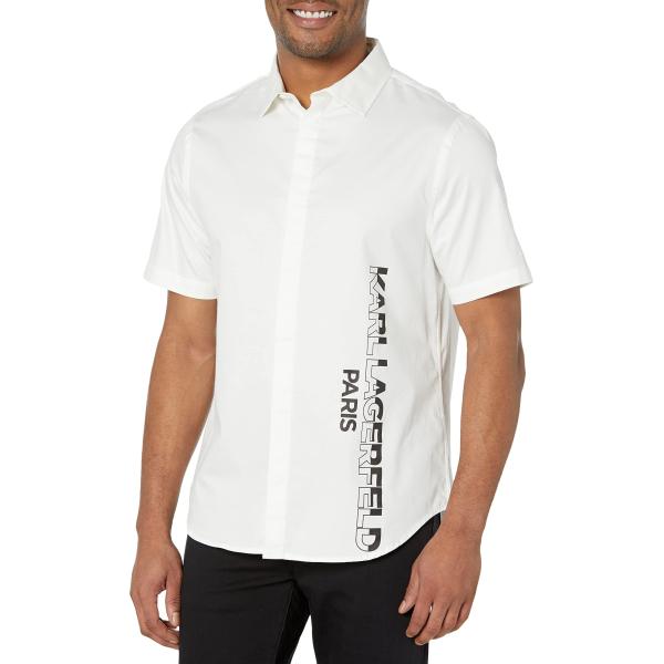Karl Lagerfeld Paris Men&apos;s Shirt with Vertical Log...