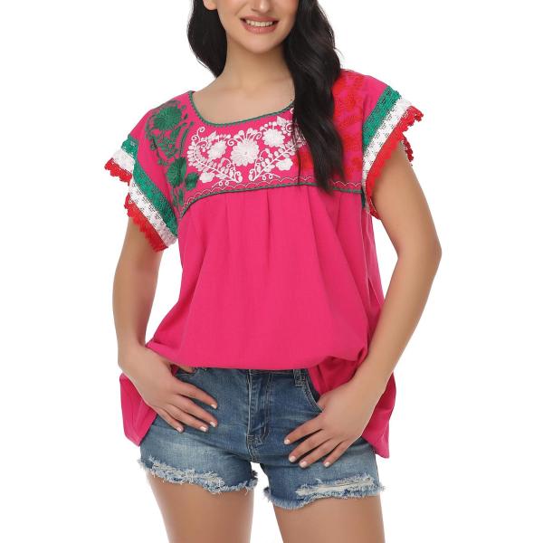 YZXDORWJ Women Mexican Embroidered Lace Traditiona...