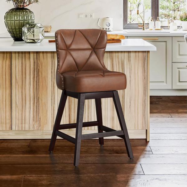 Cozyman Counter Height Bar Stools, 26&quot; H Swivel Ba...