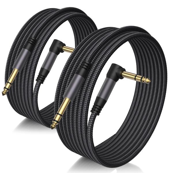 Birvemce 2 Pack Premium TRS Cable 10FT, 1/4 Inch T...