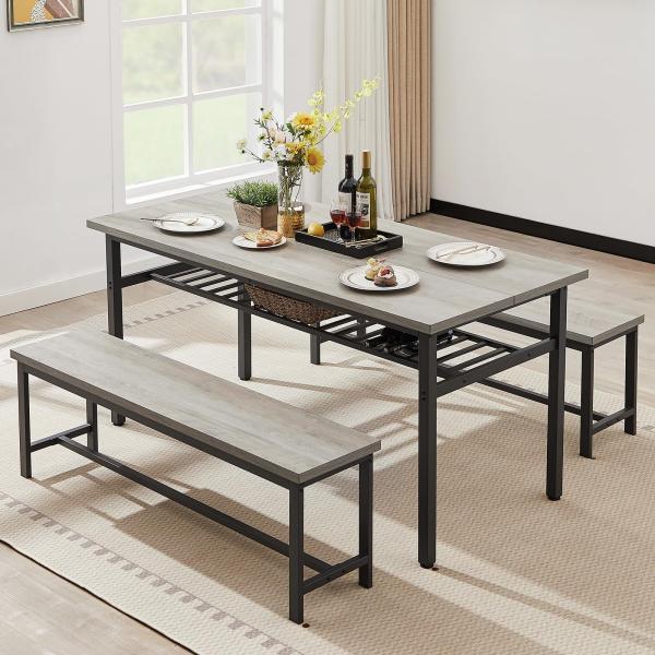 GNIXUU 67&quot; Large Dining Table Set for 6, Kitchen T...