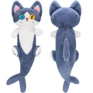 Achwishap Long Shark Cat Plush 31.5", Blue Cat Stuffed Animal, O 並行輸入品｜lucky39