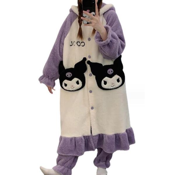 WANHONGYUE Kuromi Fuzzy Pajama Set for Women Soft ...