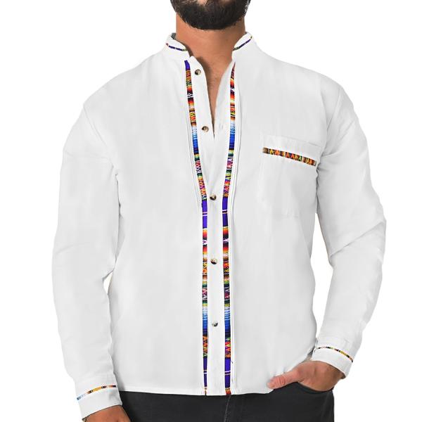 Mexican Guayabera Long Sleeve Shirt for Men Regula...