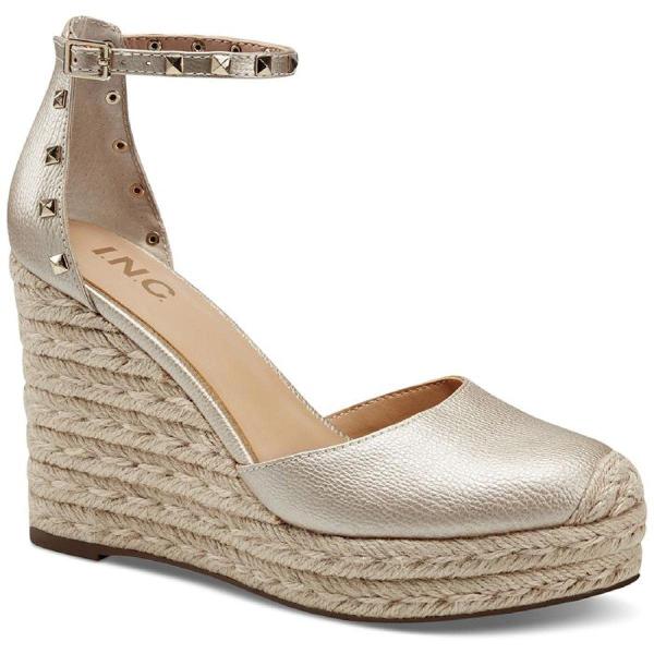 INC Womens Masin Faux Leather Closed Toe Wedge San...