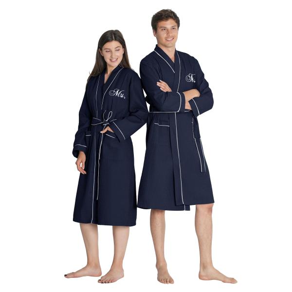 AW BRIDAL Mr and Mrs Waffle Knit Robes, Matching R...