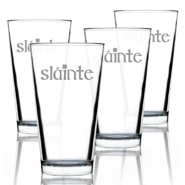 Slainte Irish Cheers   Pint Glasses   Set of 4   F...