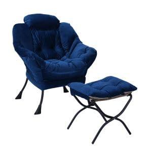 Vliekcy Lazy Chair with Ottoman, Modern Lounge Cha...