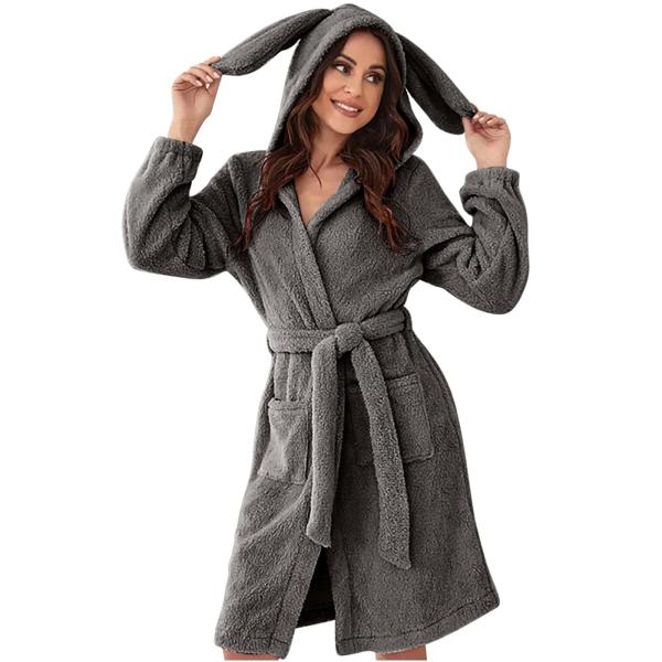 Robes for Women, Rabbit Ear Hooded Bath Robe Sherp...