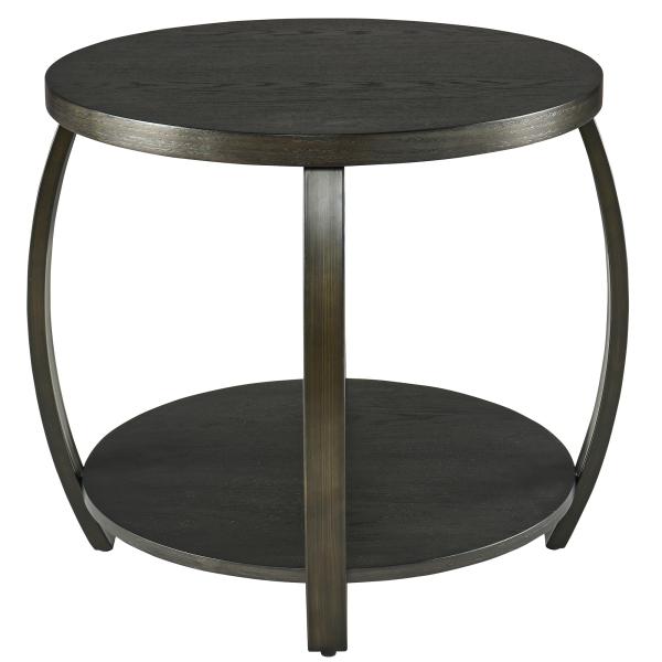 MODERION End Table with Storage Shelf, Industrial ...