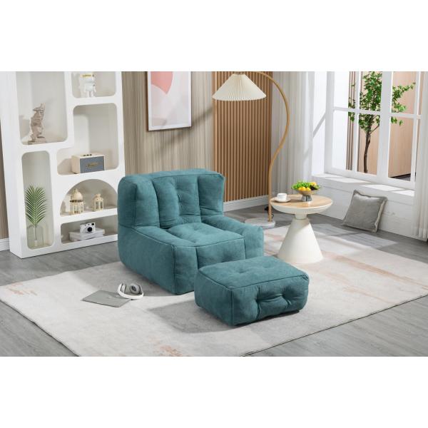 i POOK Velvet Bean Bag Chair with Ottoman, Square ...