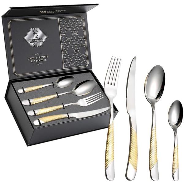 HIDEERPPY Silverware Set, 24 Piece Tableware Set W...