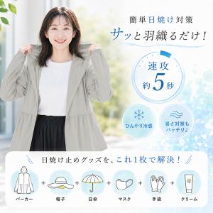 UVカットパーカー 接触冷感 薄手 長袖 サム...の詳細画像2