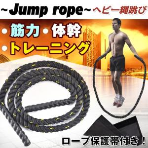 ジムロープ 長さ3m 直径38mm なわとび 縄跳び ジャンプロープ バトルロープ トレーニング ロープ ダイエット 筋トレ 保護帯付 体幹 握力 有酸素運動  de044