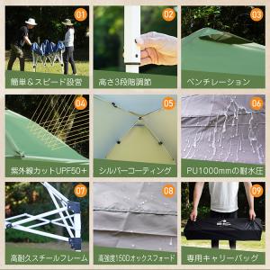 タープ タープテント 2m 2m ワンタッチタ...の詳細画像2