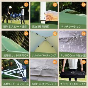 タープ タープテント 2m 2m サイドシート...の詳細画像2