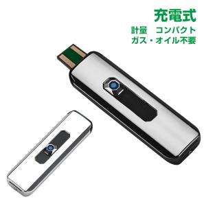 USB充電式 ライター 電熱 電子 無炎 防風 スリム 点火用