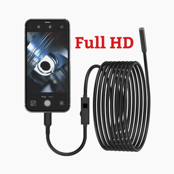 内視鏡 カメラ iPhone Android Full HDカメラ フレキシブル ケーブル 5m フ...