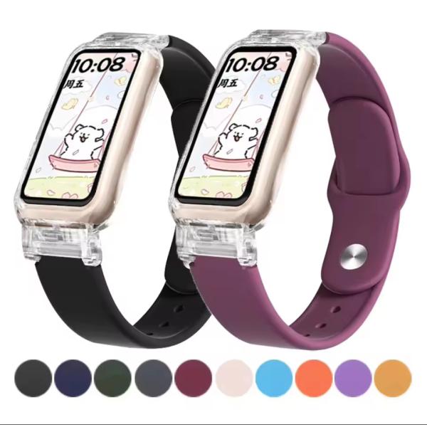 Huawei Band  8/9/10 交換クリアTPUケース バンドストラップ 13色