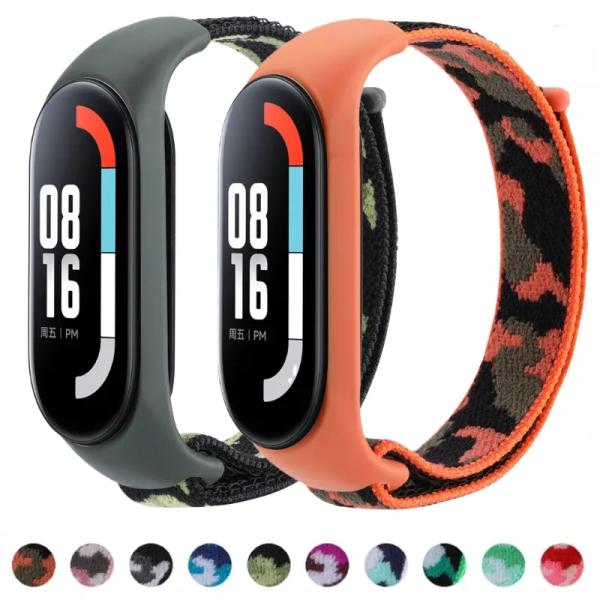 Xiaomi Smart band miband3/4/5/6/7 交換用迷彩柄バンドストラップ