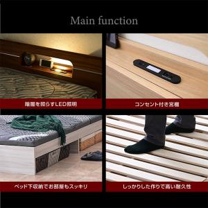 ベッドフレーム シングル 宮棚 ライト コンセ...の詳細画像2