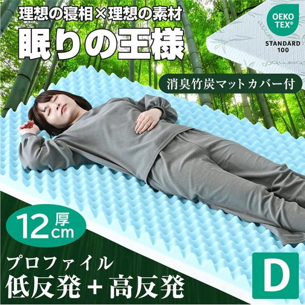 画期的 マットレス ダブルサイズ プロファイル 加工 両面仕様 凸凹 12cm エコテックスISO工...