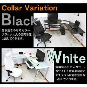 パソコンデスク ガラスPCデスク L型3点セッ...の詳細画像1