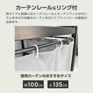 ロフトベッド 折り畳み 机付き Wポールハンガ...の詳細画像5