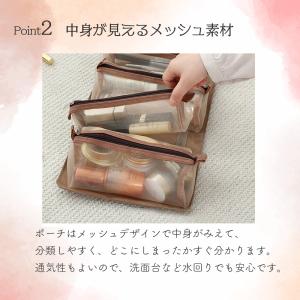 トラベルポーチ コスメポーチ 化粧ポーチ メイ...の詳細画像3