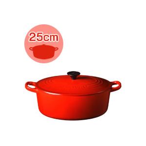 【美品】LE CREUSET　ココット オーバル　チェリーレッド　25cm LE CREUSETココット オーバル チェリーレッド25cm