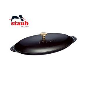 ストウブ オーバルホットプレート(蓋付) ブラック 23cm 40509-582 ( 1