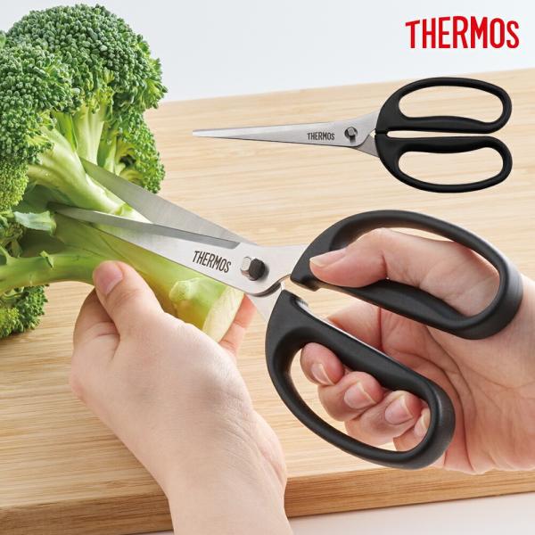 サーモス キッチンバサミ KK-HS001(BK) ブラック （ストレート刃・食洗機対応※中性洗剤に...