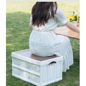 SPACE MADE 折りたたみコンテナ 46L オレンジ 耐荷重約35kg）おしゃれ