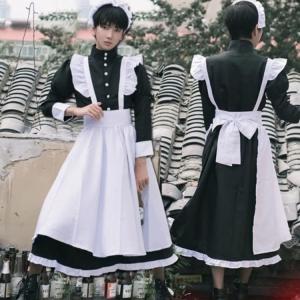 エプロン コスプレ ロング 長袖 メイド服 衣...の詳細画像2