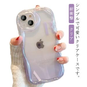 iPhoneケース クリア うねうね なみなみ iphone14 iphone13pro max iphone12 mini 透明 韓国 シリコン 耐｜luckystory