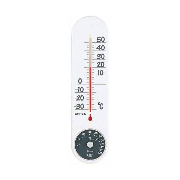 (まとめ)EMPEX 温・湿度計 くらしのメモリー温・湿度計 壁掛用 TG-6621 ホワイト〔×5...