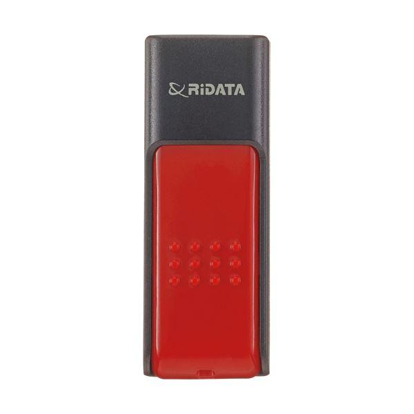 （まとめ）RiDATA ラベル付USBメモリー64GB ブラック/レッド RDA-ID50U064G...