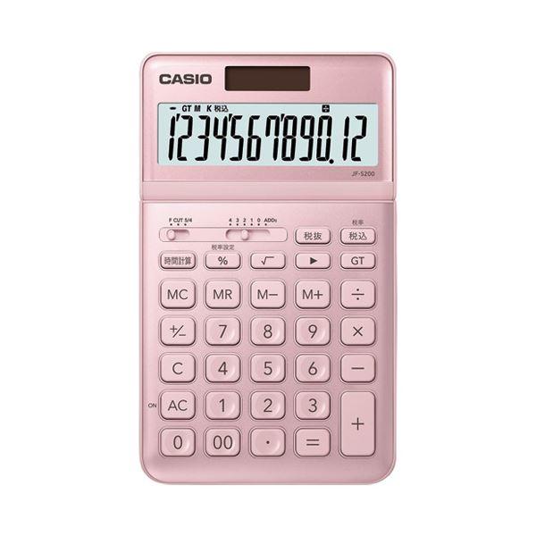 （まとめ）カシオ計算機 デザイン電卓 ピンク JF-S200-PK-N〔×5セット〕(代引不可)