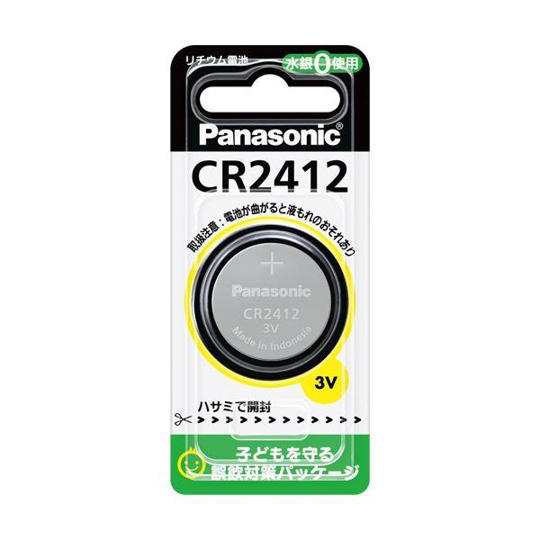 (まとめ) パナソニック コイン形リチウム電池CR-2412P 1個 〔×10セット〕(代引不可)