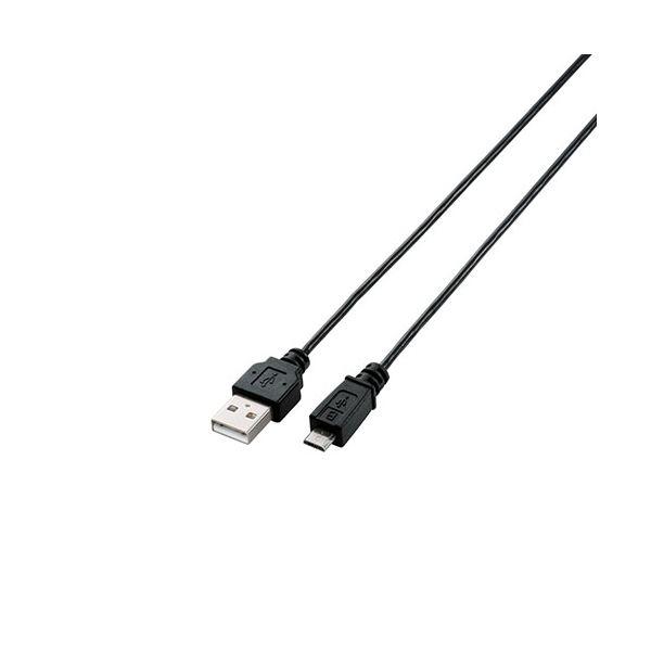 （まとめ） エレコム USB2.0ケーブル/A-microBタイプ/スリム/2m/ブラック U2C-...